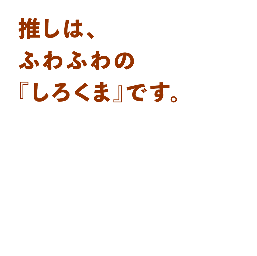 推しは、ふわふわの『しろくま』です。