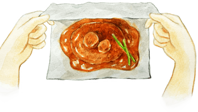 ひとつひとつ、店内で包んでいます。