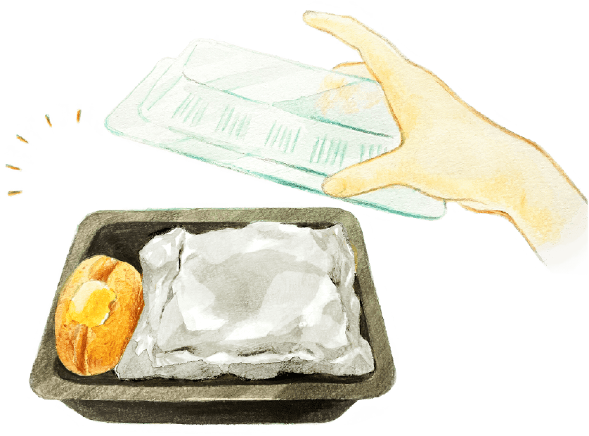 デリバリーなら、包んであるハンバーグを。