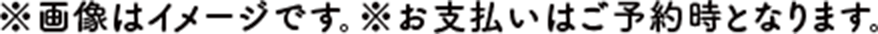 ※画像はイメージです。※お支払いはご予約時となります。