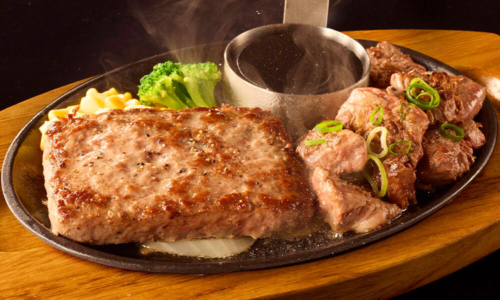 ビーフハンバーグステーキ＆カットステーキ