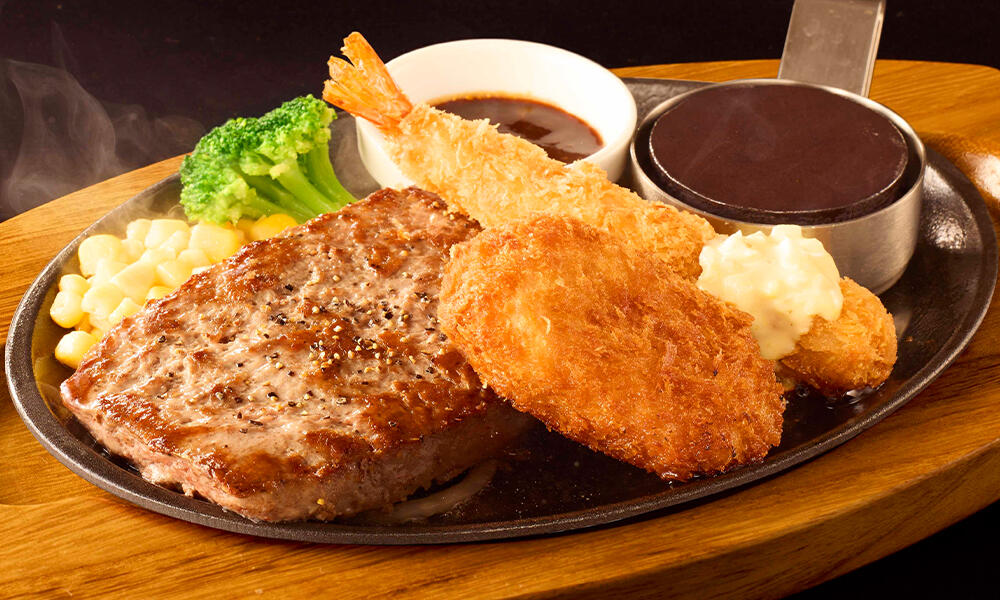ビーフハンバーグステーキ～フライコンボ～