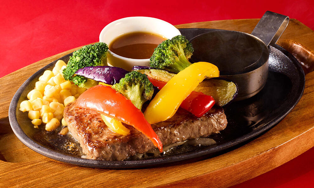 ビーフハンバーグステーキ 夏野菜