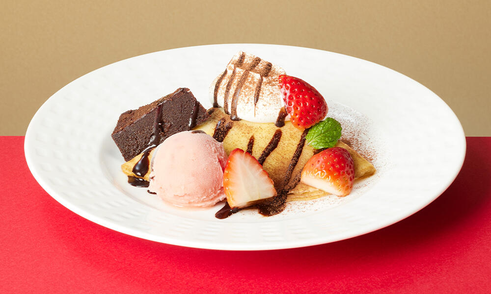 いちごとチョコのクレープ