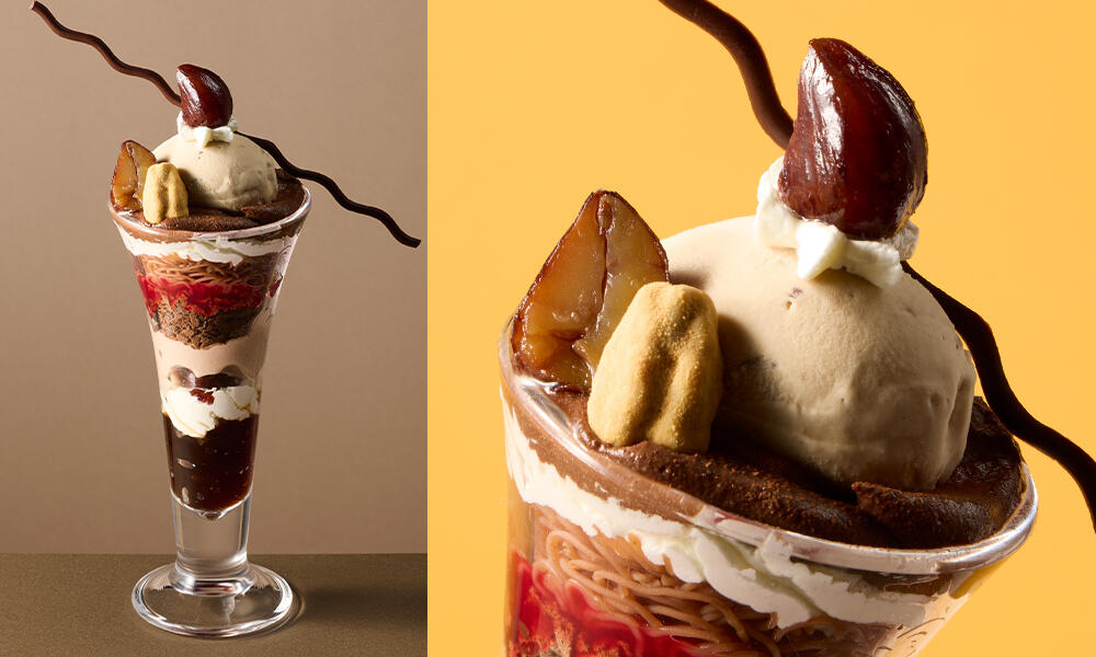 マロンとショコラのパフェ