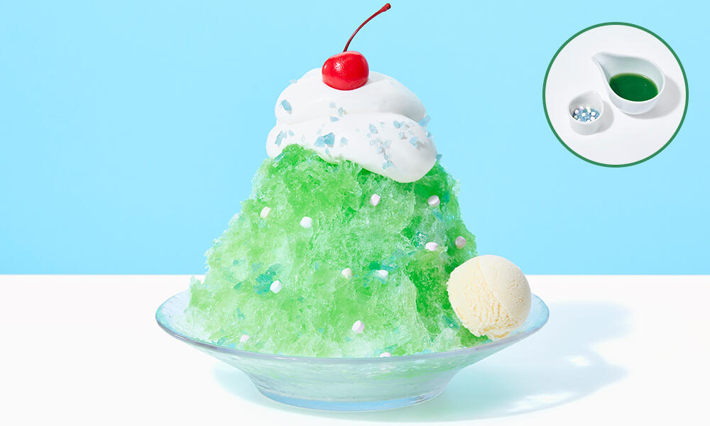 ふわふわ純氷かき氷 メロンソーダ