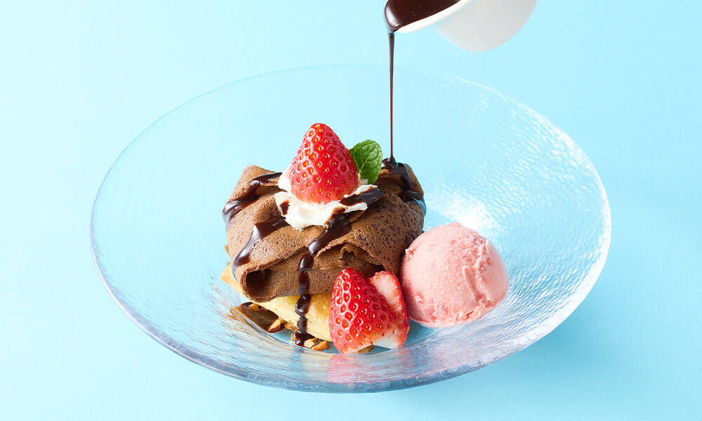 いちごとチョコのクレープパイ