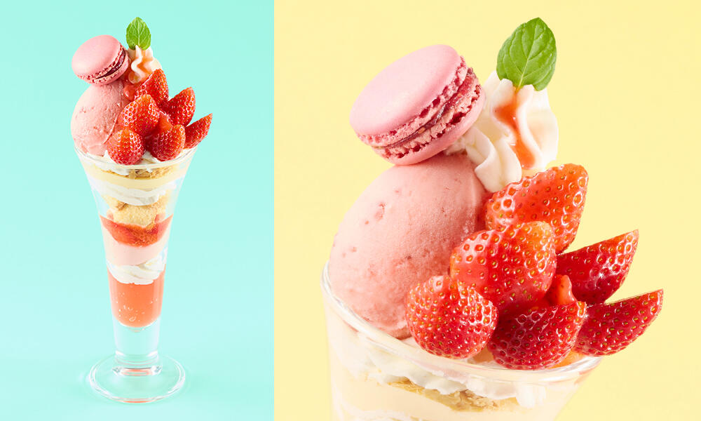 いちごの春パフェ～ショートケーキ仕立て～